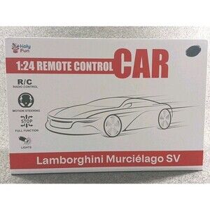 Holy Fun 1:24 Remote Control Car Lamborghini Murcielago SV Yellow Motion Steerin